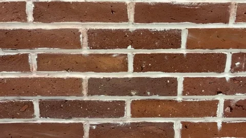 Textured Red Brick Wall with White Mortar Lines Stock Footage 331556586
