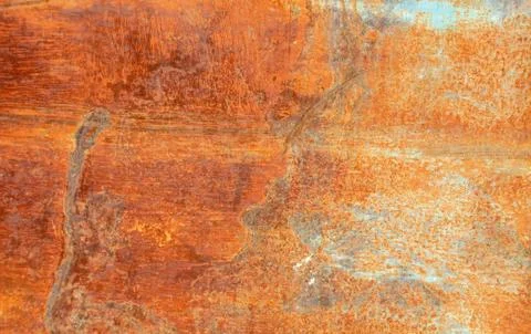 Textured red rust wall background, aged vintage surface, horizontal. Stock Photos