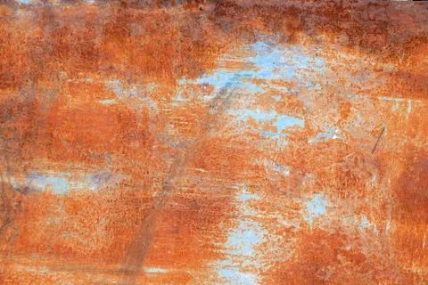 Textured red rust wall background, aged vintage surface, horizontal. Stock Photos