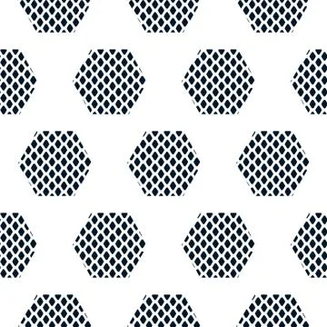 Textured rhombuses blue seamless vector pattern. Stock Illustration