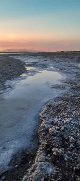 Textured River at Sunset Stock Photos