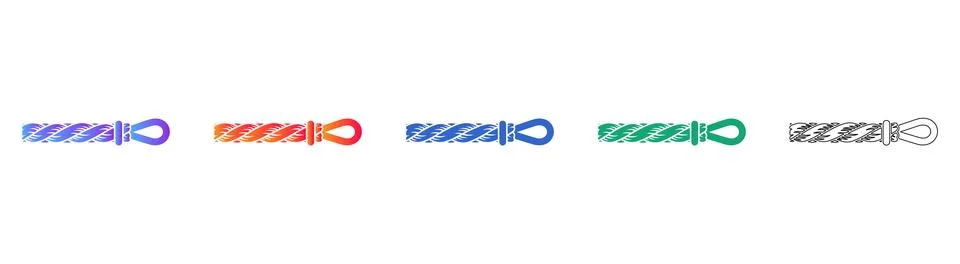 Textured Rope Segment Icon Set Stock Illustration
