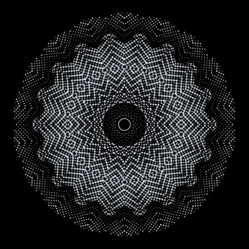 Textured round 3d halftone vector mandala pattern. Surface grunge background. 스톡 일러스트