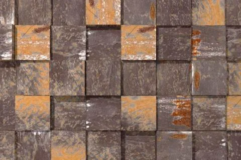 Textured rusty cubes Stock Illustration