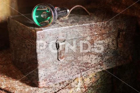 Textured scratched effect on photo of old drawer tool Stock Photos