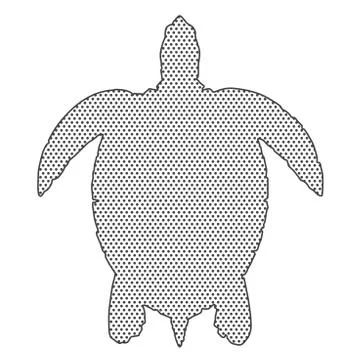 Textured sea turtle on white Stockillustratie