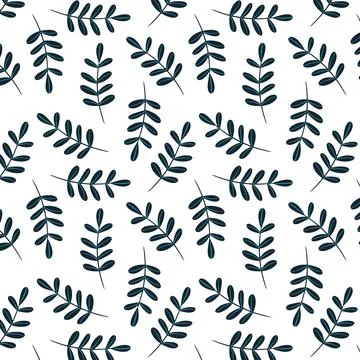 Textured seamless pattern with elements of botanical lines and twigs. Illustrazione stock