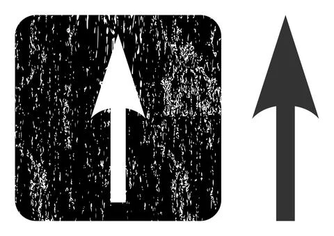 Textured Sharp Arrow Up Carved Stamp Illustrazione stock
