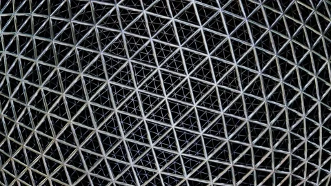 Textured silver metallic wireframe sphere looping 3D animation with alpha Stock Footage 197403920