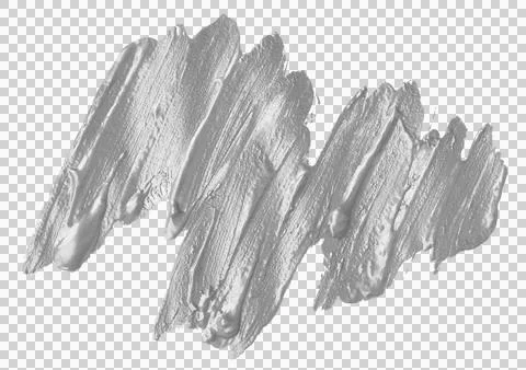 Textured silver paint stroke with metallic sheen and visible brush marks Stock Illustration
