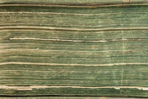 Textured stack of old closed book pages. Close up of old paper pages stack. Foto stock