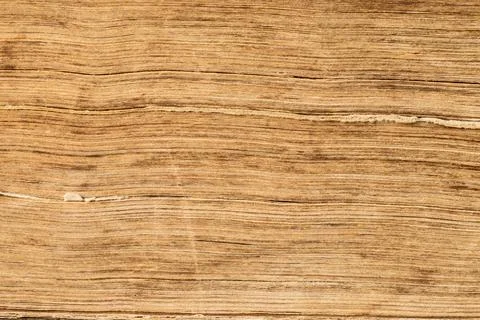 Textured stack of old closed book pages. Close up of old paper pages stack. Stock Photos