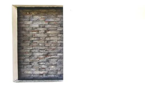 Textured Stacked Stone Wall Design 写真素材