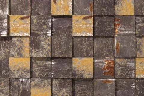 Textured stone cubes Stock Illustration