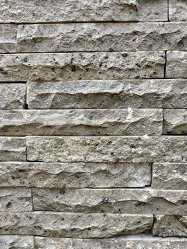 Textured Stone Facade: Rustic Grey Brickwork Stock Photos