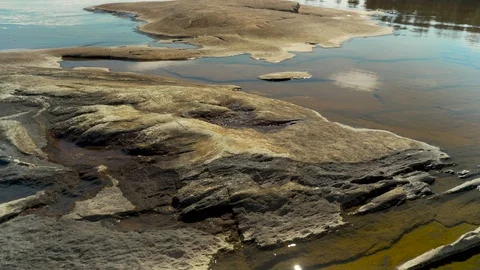 Textured Stone Shoreline Stock Footage 107762825
