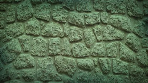 Textured stone wall with a natural gradient of green and teal hues, perfect.. 写真素材