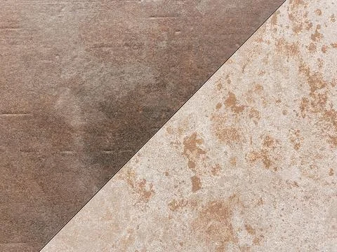 Textured surface featuring a diagonal split between dark brown and light beige Stock Photos