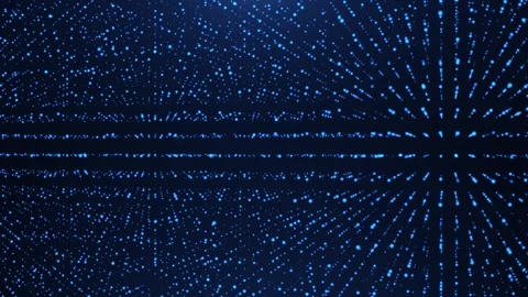 Textured surface of glowing blue particles. Futuristic flow of soft digital Stock Footage 288316222