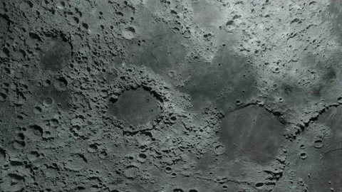 Textured surface of the moon close-up in motion. 3d animation. Elements of this 動画素材 142692722