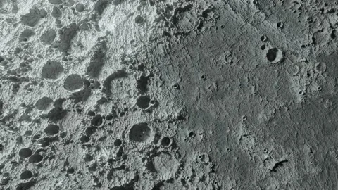 Textured surface of the moon close-up in motion. 3d animation. Elements of this 動画素材 142692804