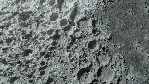 Textured surface of the moon close-up in motion. 3d illustration. Elements of Stock Photos