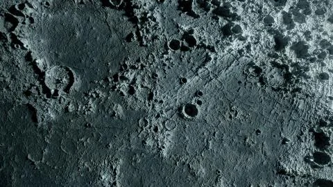 Textured surface of the moon close-up in motion. 3d illustration. Elements of Stock Photos