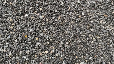 Textured surface of scattered natural pebbles and gravel in earthy tones Stock Footage 313476102
