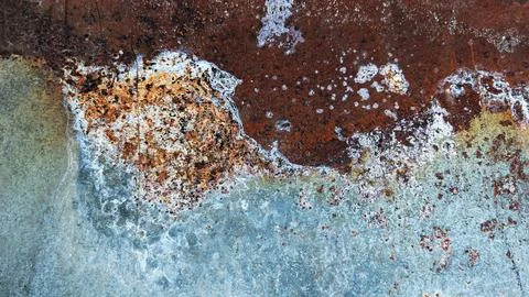 Textured surface of weathered metal showcasing rust, corrosion Stock Photos