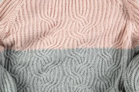Textured sweater with empty space for text. the view from the top. flat lay Stock Photos