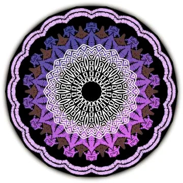 Textured tapestry lace mandala pattern. Colorful grunge floral greek backgrou 스톡 일러스트