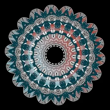 Textured tapestry lace mandala pattern. Colorful grunge floral greek backgrou Stock Illustration