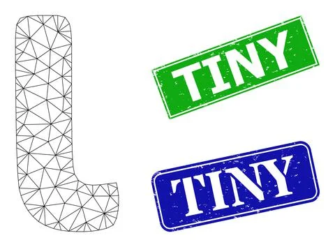 Textured Tiny Badges and Triangle Mesh Iota Greek Lowercase Symbol Icon Stock Illustration