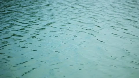 Textured turquoise water surface of a lake with soft wind ripples Stock Footage 248380341