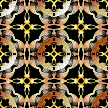 Textured vector seamless pattern. Geometric tapestry background. Repeat grung Illustrazione stock