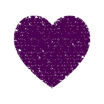 Textured violet heart with white texture isolated Stock Illustration