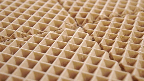 Textured waffle surface with a checkered pattern Stock Footage 162253103