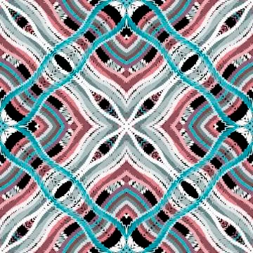 Textured wave lines seamless pattern. Striped ornamental tapestry vector back 스톡 일러스트