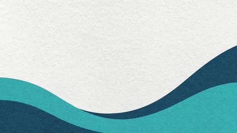 Textured white paper background with dark teal and light turquoise wavy lines Stock Illustration