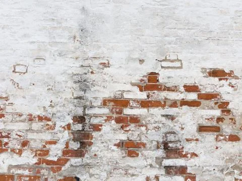 Textured white wall of old brick Stock Photos