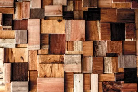 Textured of wood cube background use for multipurpose shape texture pattern Foto stock