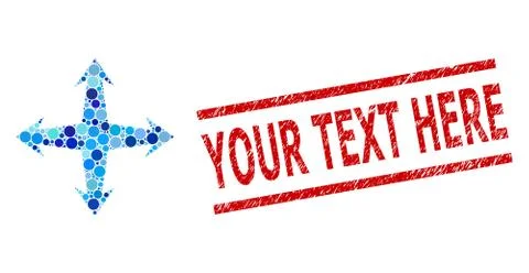 Textured Your Text Here Stamp and Expand Composition of Rounded Dots 스톡 일러스트