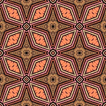 Textured zigzag lines vector seamless pattern. Tribal ethnic style carpet 스톡 일러스트