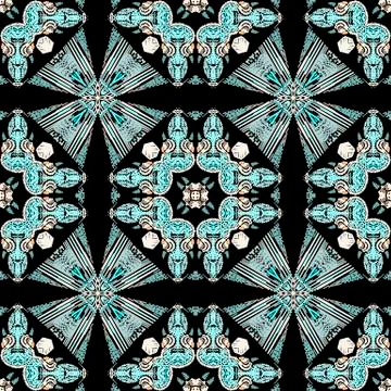 Textured zigzag lines vector seamless pattern. Tribal ethnic style carpet Stock Illustration