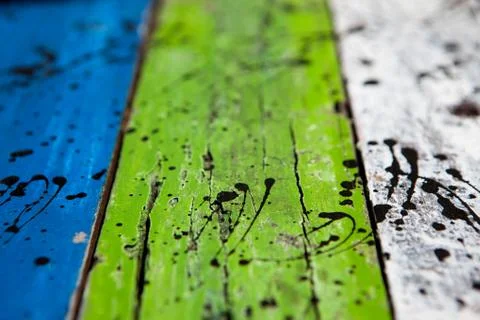 Textures background of brightly colored panels of wooden boards Stock Photos