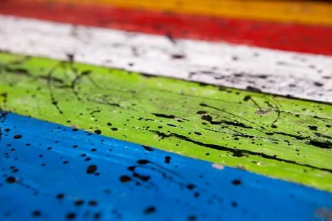 Textures background of brightly colored panels of wooden boards Stock Photos