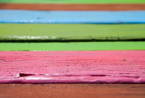 Textures background of brightly colored panels of wooden boards Stock Photos