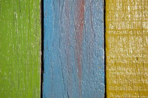 Textures background of brightly colored panels of wooden boards Stock Photos