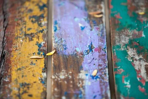 Textures background of brightly colored panels of wooden boards Stock Photos