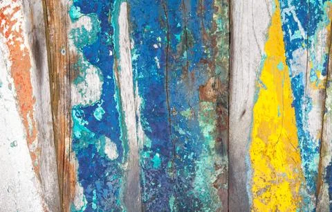 Textures background of brightly colored panels of wooden boards Stock Photos